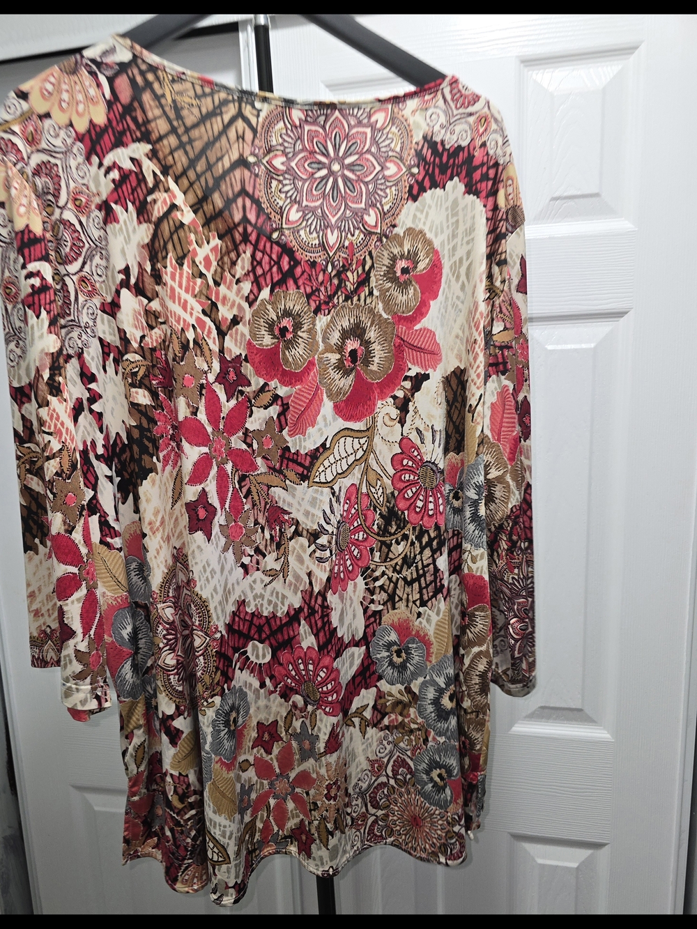 Southern Lady Floral Print Cream, Brown & Pink Blouse